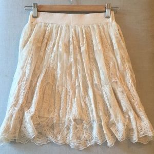 Cream lace skirt